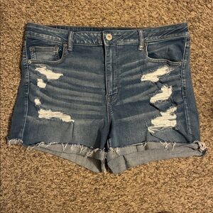 American Eagle hi rise shortie distressed -size 18
